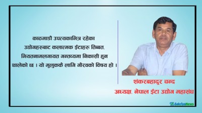  ‘राज्यले इँटा उद्योगलाई प्राथमिकतामा राख्नुपर्छ, निर्माण क्षेत्रलाई सहजीकरण गर्नुपर्छ’ 